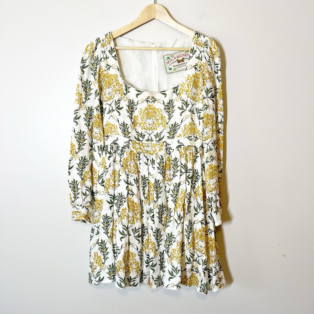 Agua by Agua Bendita Curuba Floral-Print Linen Mini Dress Sz Med - Picture 13 of 13